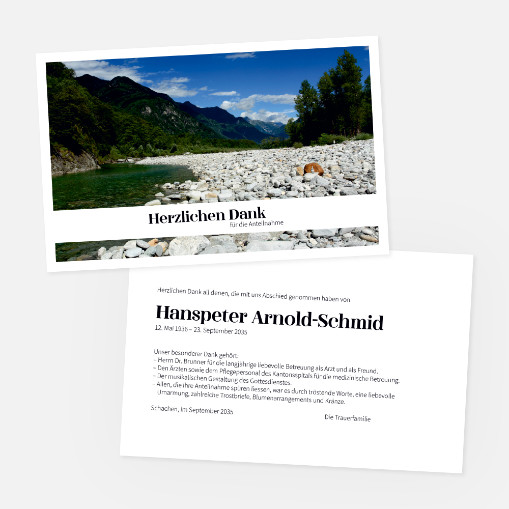 trauerkarten-danksagungskarten-tessin-maggiatal-st-88211-020-vorschau1 Danksagungskarten mit Maggia. Einladung zur Trauerfeier in der Farbe schwarz online gestalten.