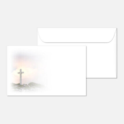 Kuvert mit einem Kreuz